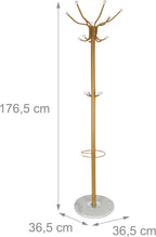 Coat Rack with Marble Base 16 Hooks Umbrella