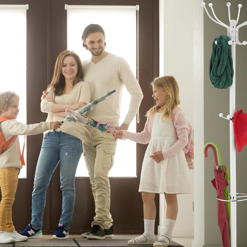 Coat Rack with Marble Base 16 Hooks Umbrella
