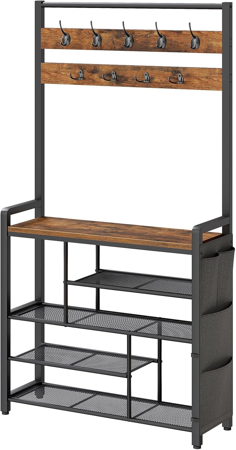 Coat Rack with Shoe Storage 5 Tier Organiser