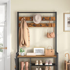 Coat Rack with Shoe Storage 5 Tier Organiser