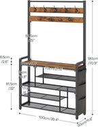 Coat Rack with Shoe Storage 5 Tier Organiser