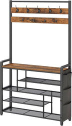 Coat Rack with Shoe Storage 5 Tier Organiser