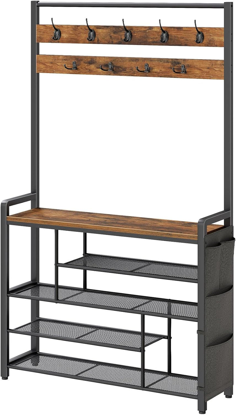 Coat Rack with Shoe Storage 5 Tier Organiser