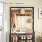 Coat Rack with Shoe Storage 5 Tier Organiser