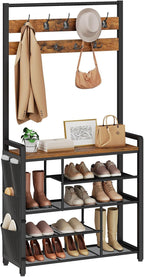 Coat Rack with Shoe Storage 5 Tier Organiser