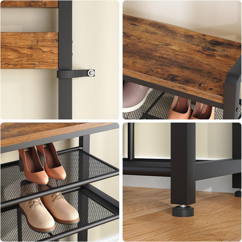 Coat Rack with Shoe Storage 5 Tier Organiser