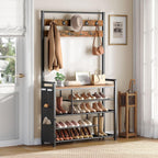 Coat Rack with Shoe Storage 5 Tier Organiser