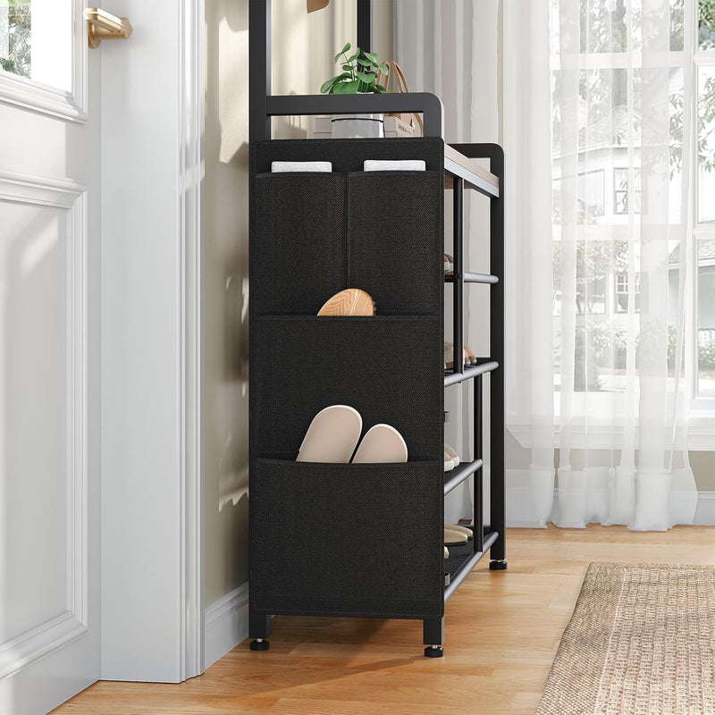 Coat Rack with Shoe Storage 5 Tier Organiser