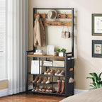 Coat Rack with Shoe Storage 5 Tier Organiser
