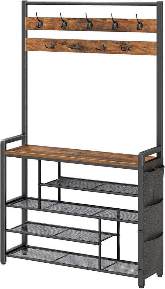 Coat Rack with Shoe Storage 5 Tier Organizer