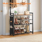 Coat Rack with Shoe Storage 5 Tier Organiser