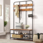 Coat Stand 182CM Rack with Shoe Bench