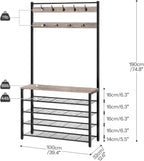 Coat Stand Rack with Shoe Storage Free Standing