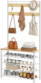 Coat Stand Rack with Shoe Storage Free Standing