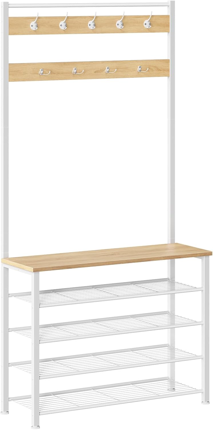 Coat Stand Rack with Shoe Storage Free Standing
