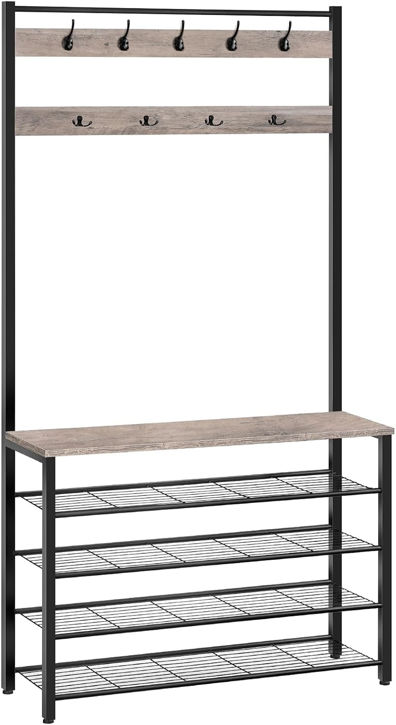 Coat Stand Rack with Shoe Storage Free Standing