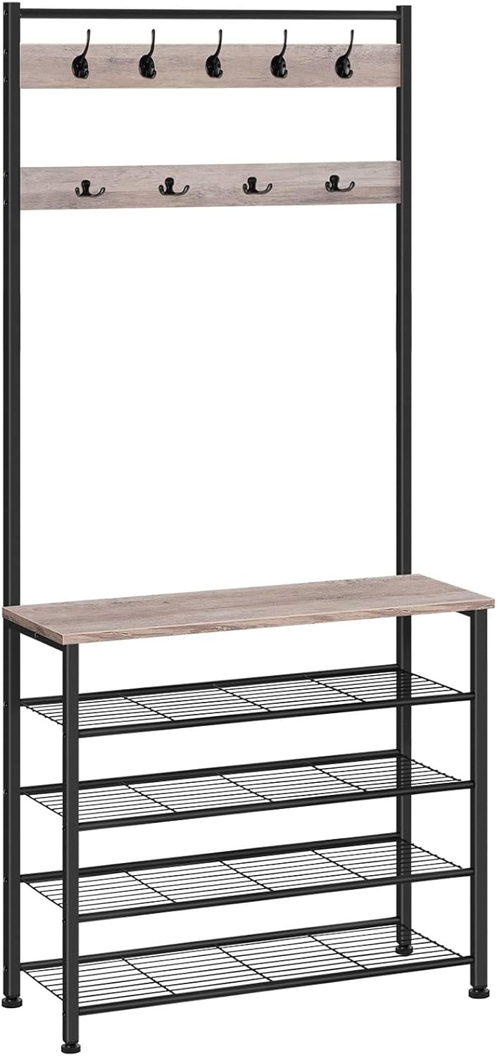 Coat Stand Rack with Shoe Storage Free Standing