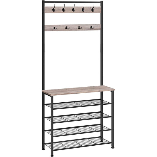 Coat Stand Rack with Shoe Storage Free Standing
