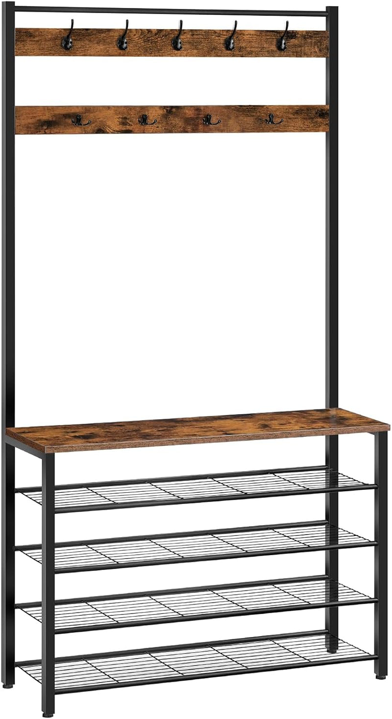 Coat Stand Rack with Shoe Storage Free Standing