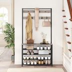 Coat Stand Rack with Shoe Storage Free Standing