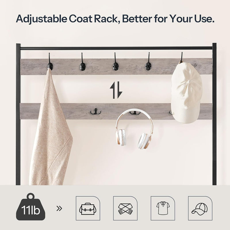 Coat Stand Rack with Shoe Storage Free Standing