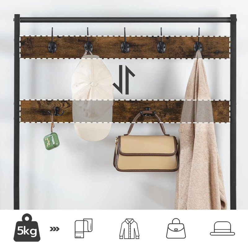 Coat Stand Rack with Shoe Storage Free Standing