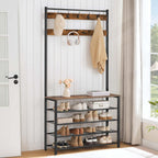 Coat Stand Rack with Shoe Storage Free Standing