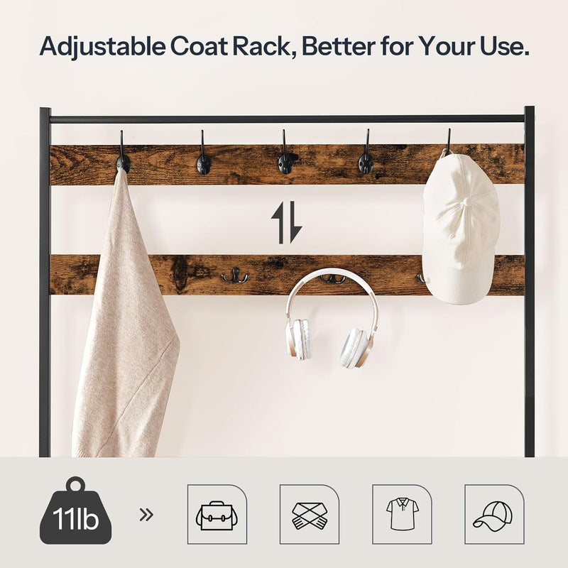 Coat Stand Rack with Shoe Storage Free Standing