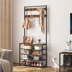 Coat Stand Rack with Shoe Storage Free Standing