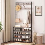 Coat Stand Rack with Shoe Storage Free Standing