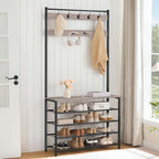 Coat Stand Rack with Shoe Storage Free Standing