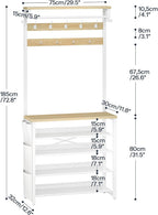 Coat Stand Rack with Shoe Storage Hall Tree