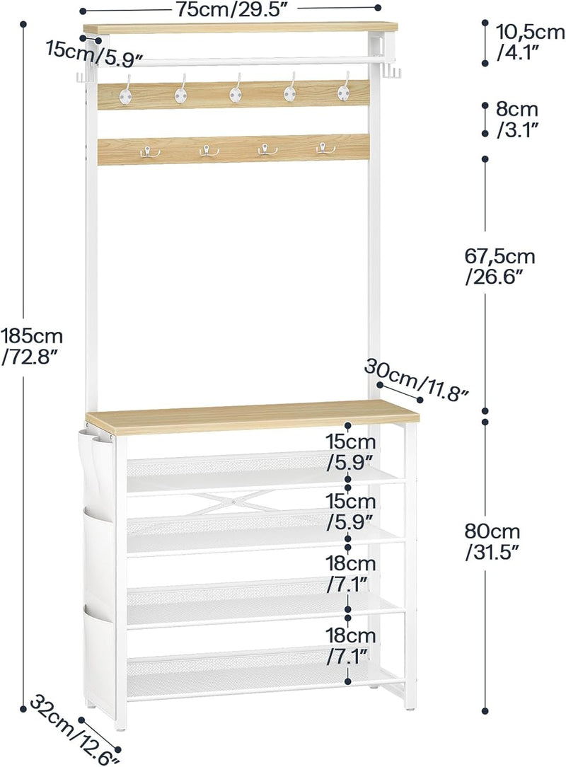 Coat Stand Rack with Shoe Storage Hall Tree