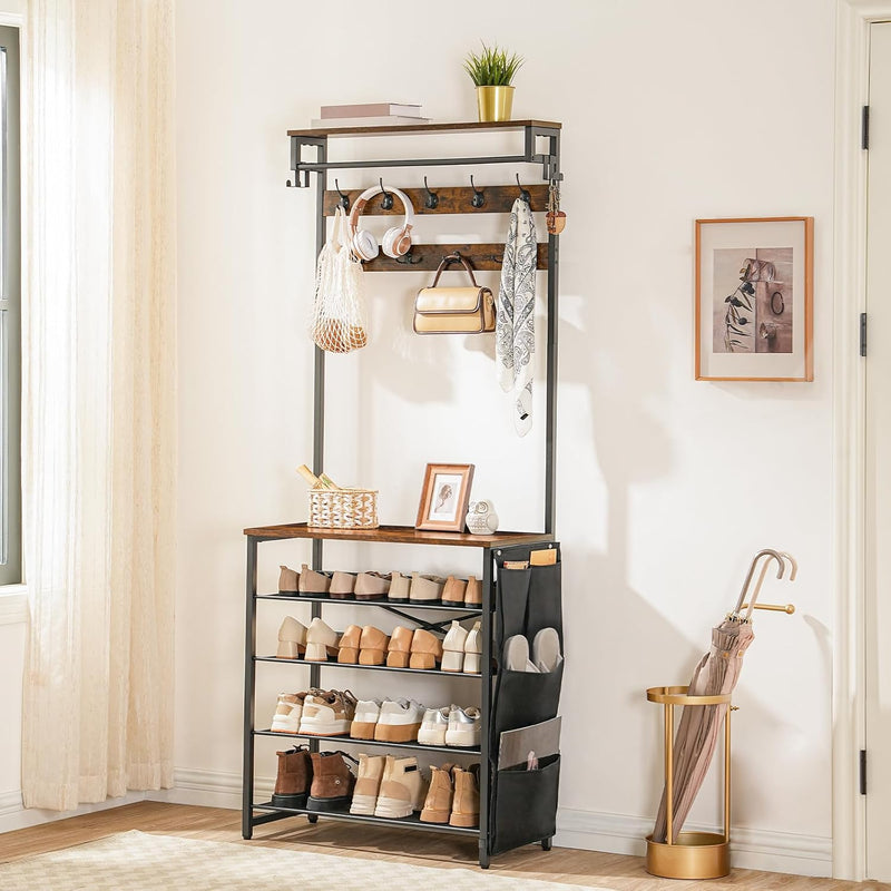 Coat Stand Rack with Shoe Storage Hall Tree
