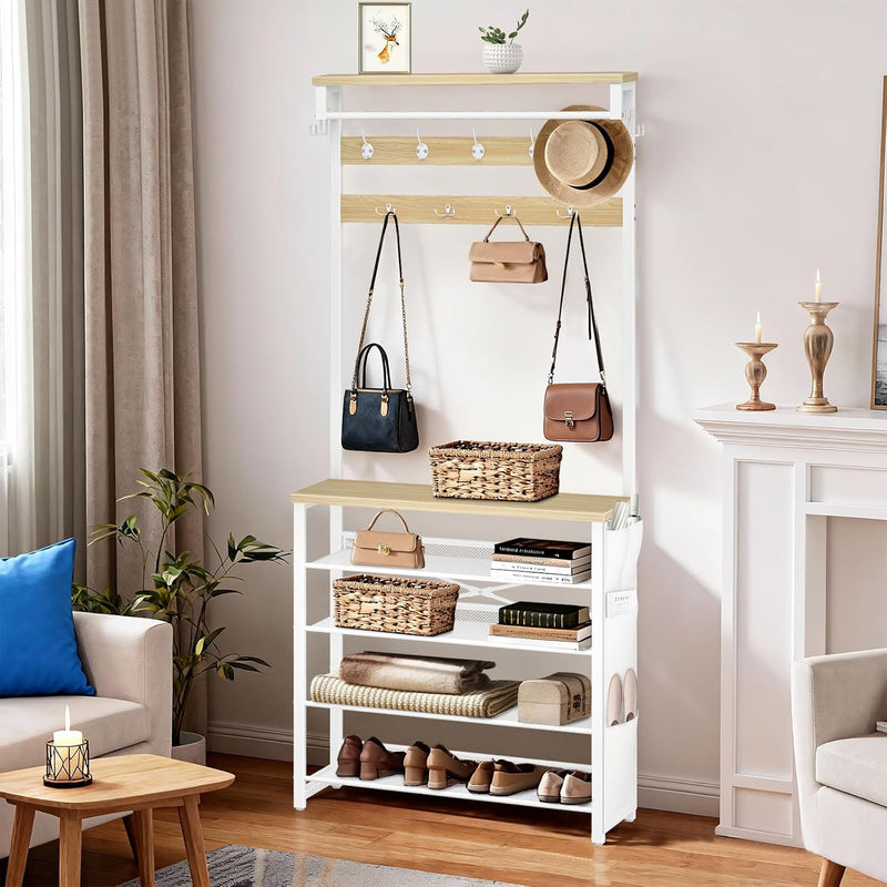 Coat Stand Rack with Shoe Storage Hall Tree
