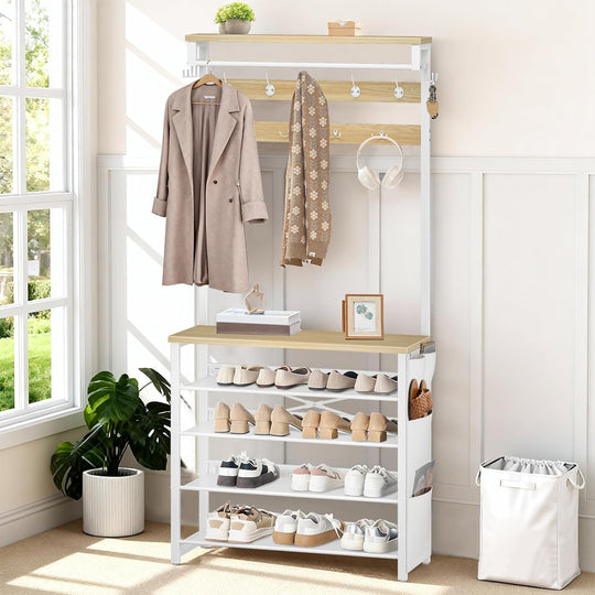 Coat Stand Rack with Shoe Storage Hall Tree