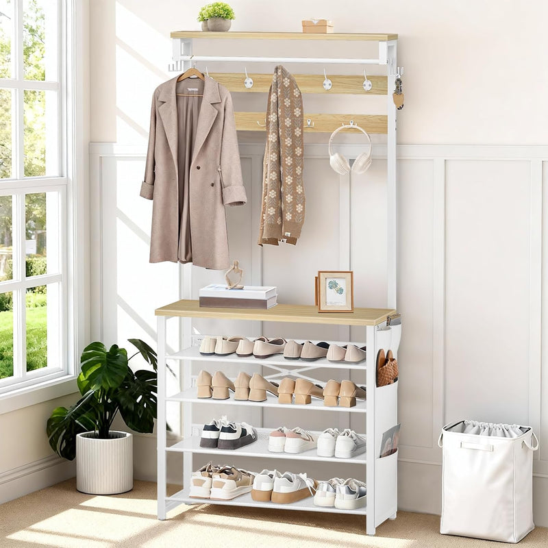 Coat Stand Rack with Shoe Storage Hall Tree