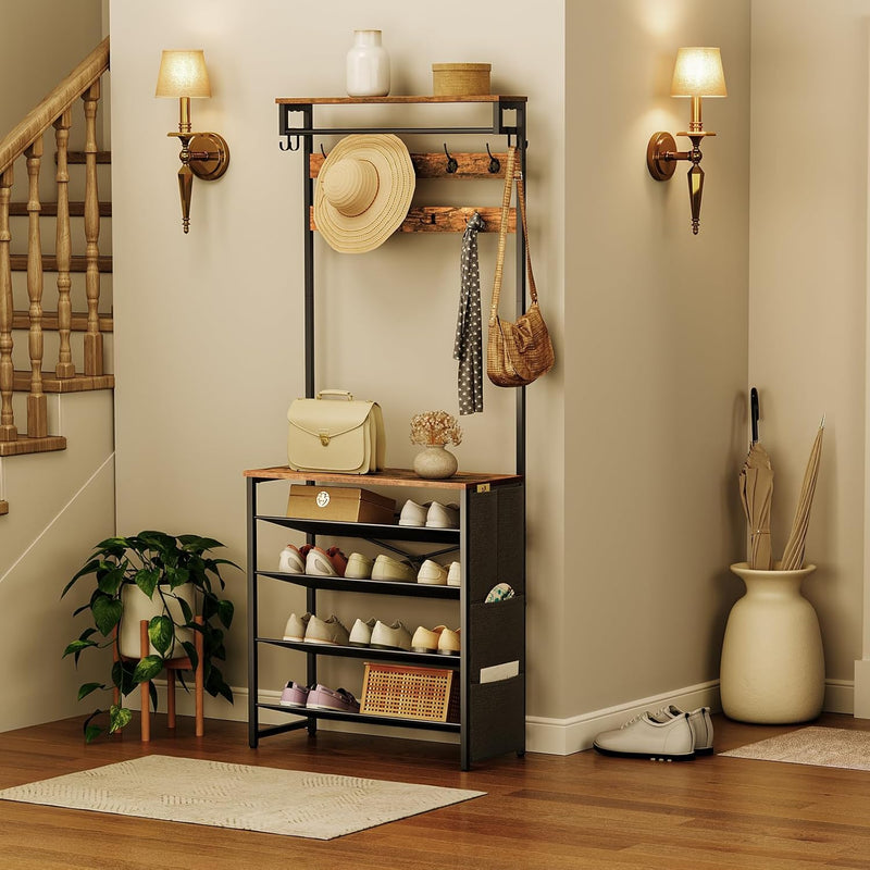 Coat Stand Rack with Shoe Storage Hall Tree