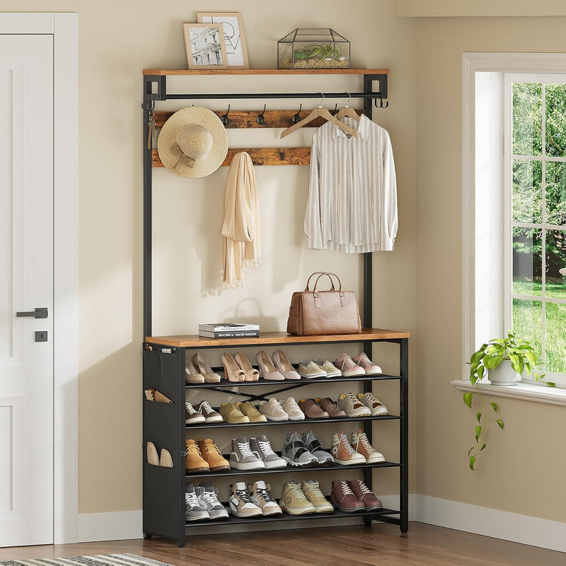 Coat Stand Rack with Shoe Storage Hall Tree
