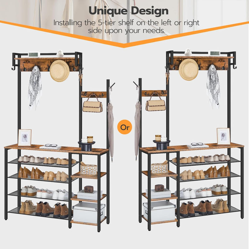 Coat Stand Rack with Shoe Storage Hallway