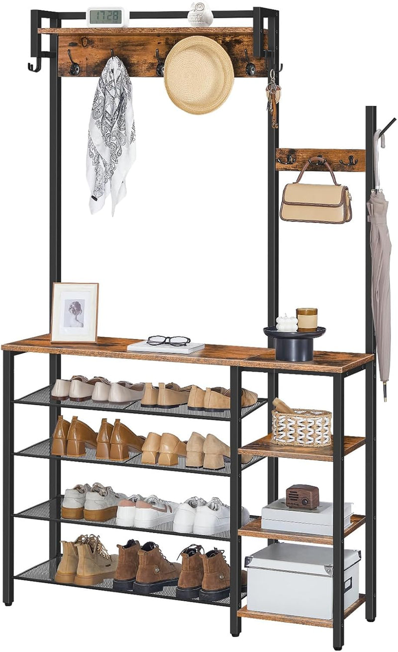 Coat Stand Rack with Shoe Storage Hallway