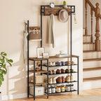 Coat Stand Rack with Shoe Storage Hallway