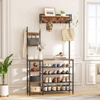 Coat Stand Rack with Shoe Storage Hallway