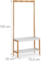Coat Stand with Shoe Rack 4 Clothes Hooks