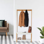 Coat Stand with Shoe Rack 4 Clothes Hooks