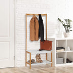 Coat Stand with Shoe Rack 4 Clothes Hooks