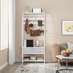 Coat Stand with Shoe Storage Bench Hall Tree