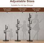 Coat Stand Woodem Rack with 3 Storage Shelves