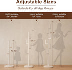 Coat Stand Woodem Rack with 3 Storage Shelves