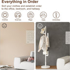 Coat Stand Woodem Rack with 3 Storage Shelves